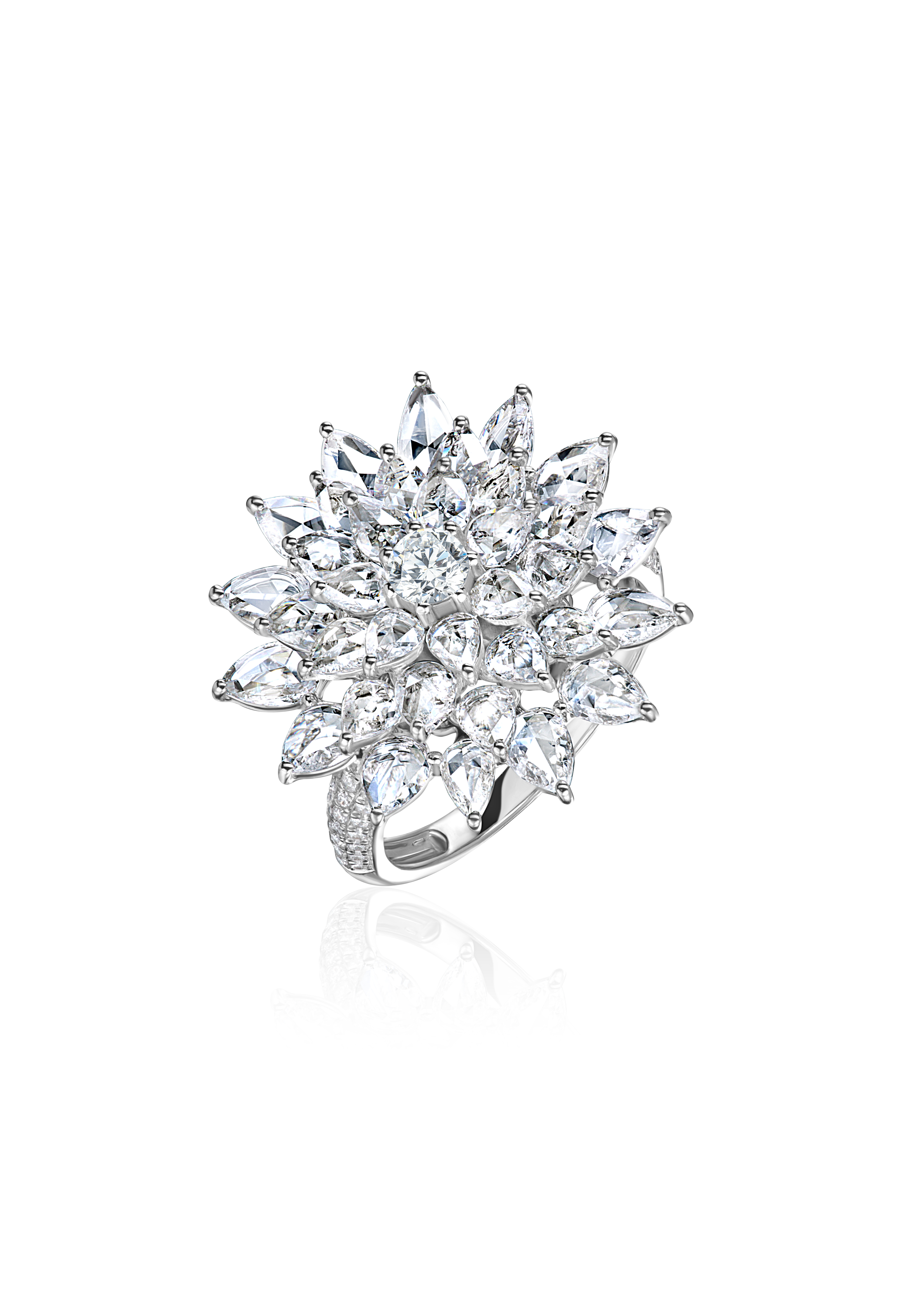 Stacked from 24 images. Method=B (R=8,S=4) High Jewelry Кольцо из белого золота с бриллиантами — изображение 1