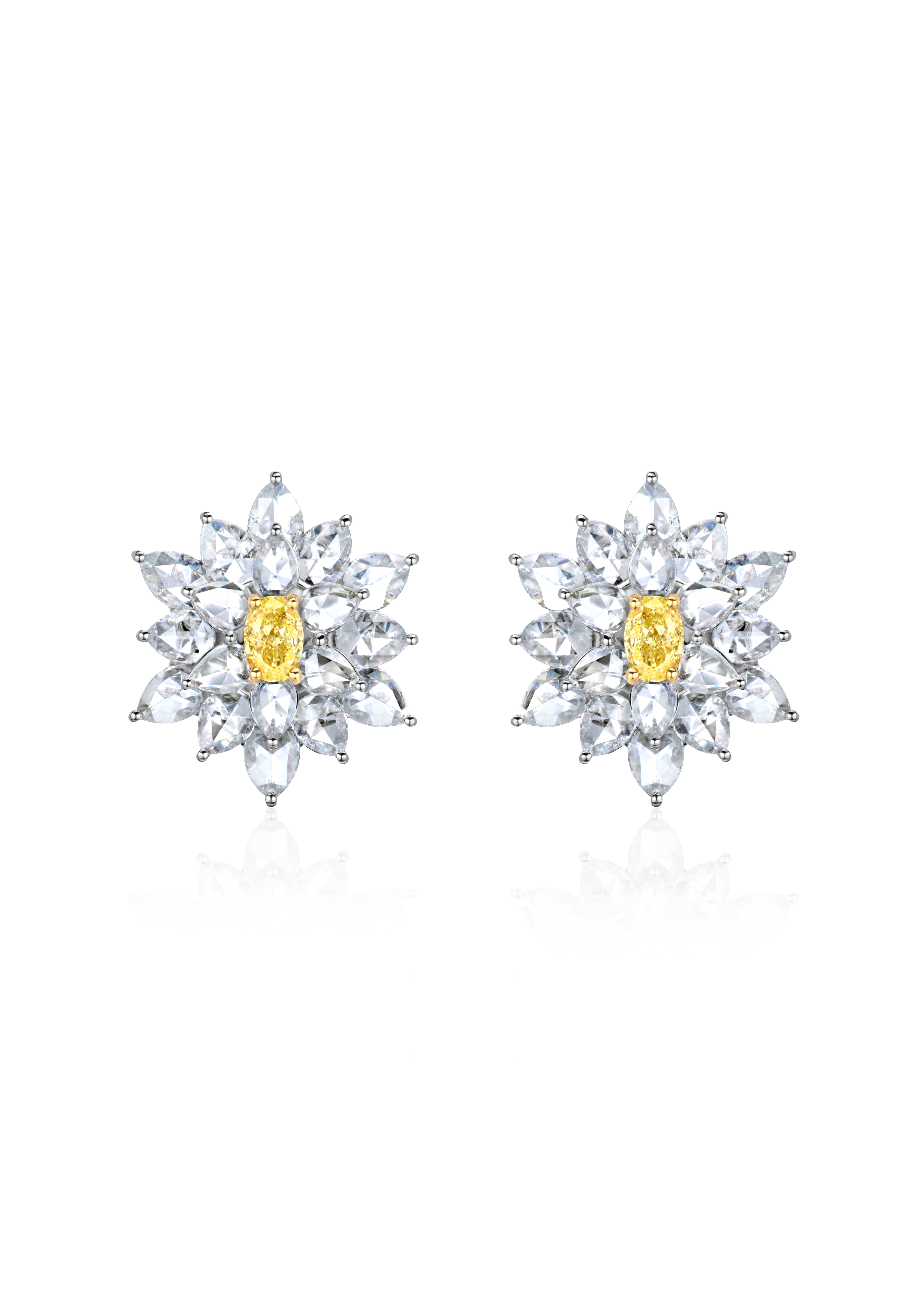 Stacked from 17 images. Method=B (R=8,S=4) High Jewelry Серьги из белого золота с бриллиантами — изображение 1